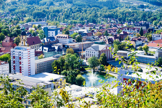 Panorama of the city Suhl Thuringia. Germany