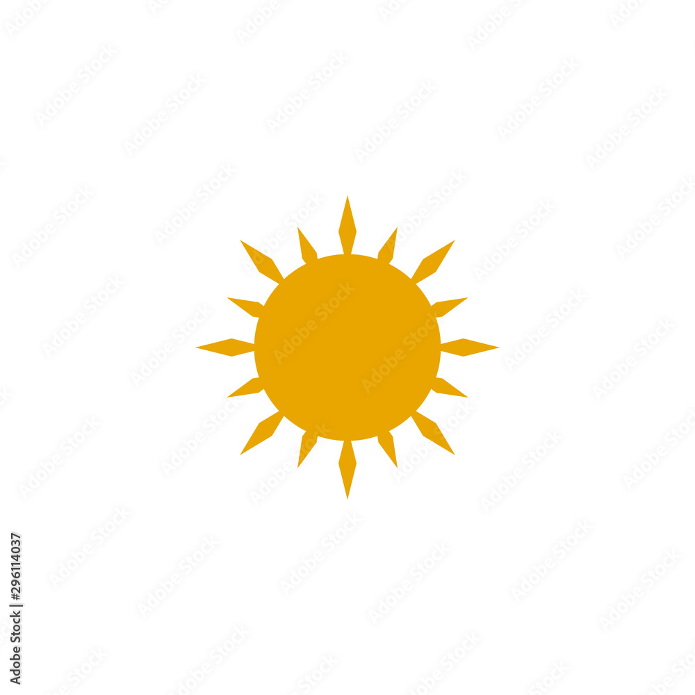 Poster sun logo design vector template