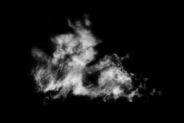 Textured cloud,Abstract black,isolated on black background