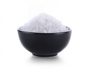 bowl salt isolated on white background