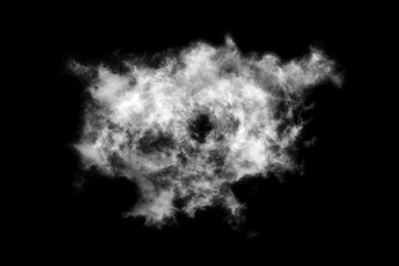 Textured cloud,Abstract black,isolated on black background