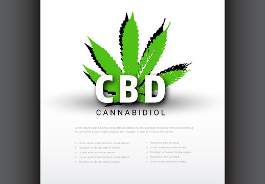 Cannabidiol Health Infographic with Illustration of Cannabis