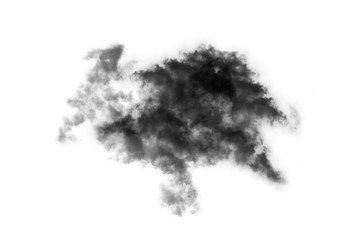 Textured Smoke,Abstract black,isolated on white background