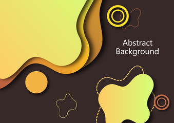 Abstract banner with smooth dynamic gradient shapes. Flowable liquid forms. 3d layered paper poster. Business presentation or brochure template.