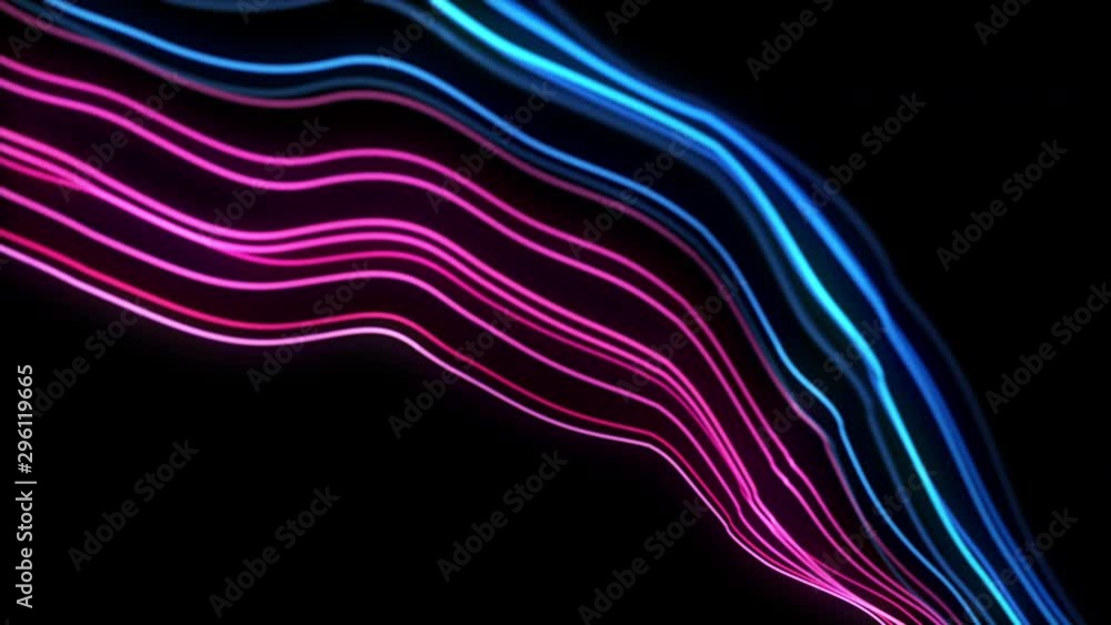 Poster 4k animation of colored lines. seamless loop motion graphic. abstract festive background. blue and v