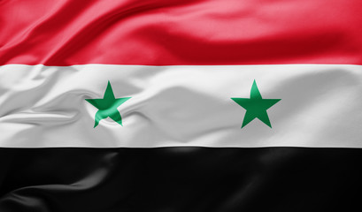 Waving national flag of Syria