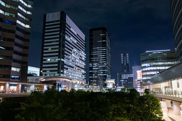 Naklejka premium 東京 品川駅 港南口 夜景