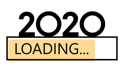 Loading 2020 New Year yellow creative festive banner.
