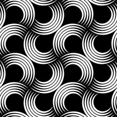 Vector geometric seamless pattern. Modern geometric background with circles.