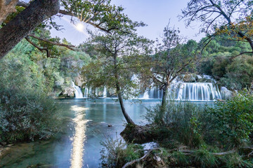 Waterfall in forrest in Croatia