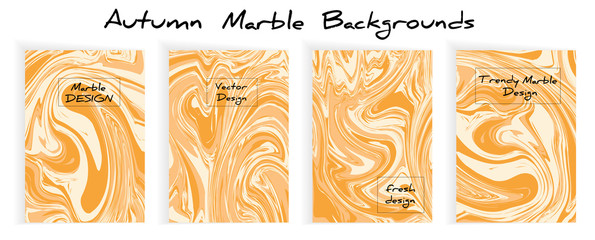 Orange, yellow, red, gold marble hand painted background texture. Acrylic grunge ink vector card design template.