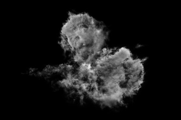 Textured cloud,Abstract black,isolated on black background