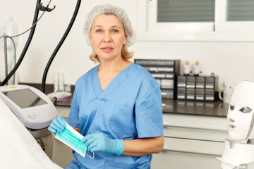 Portrait of a cosmetologist in the operating room