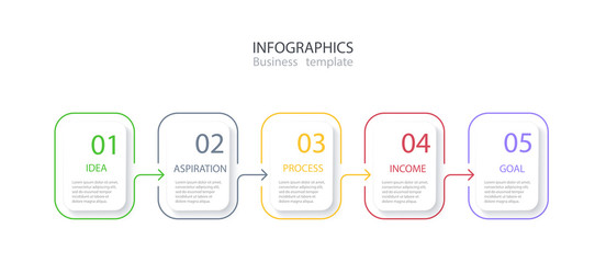 Thin line infographics business template with icons and 5 options or steps. Infographics for business concept, presentation, workflow layout, process diagram, info graph. Vector eps 10