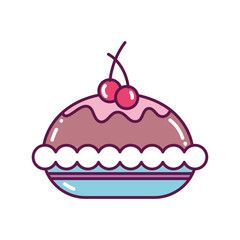 cake with cherries decoration merry christmas icon