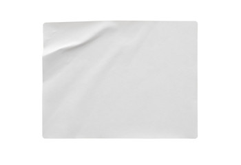 Paper sticker label isolated on white background