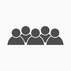 multiple business people group icon flat design isolated on white background for website and mobile phone. business organization teamwork with manager and staff.