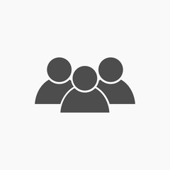 multiple business people group icon flat design isolated on white background for website and mobile phone. business organization teamwork with manager and staff.