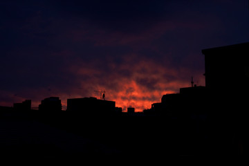 Fototapeta premium sunset over city