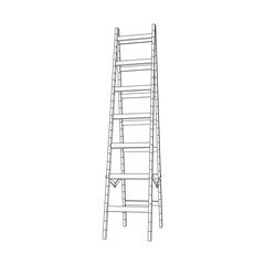 Step ladder. Wireframe low poly mesh vector illustration