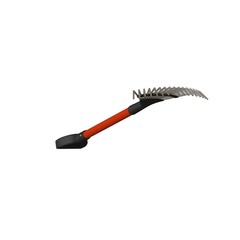 Garden rake on a white background, isolate. 3D rendering of excellent quality in high resolution. It can be enlarged and used as a background or texture.