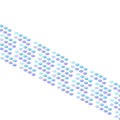 Blue wide path of ovals