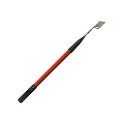 Garden rake on a white background, isolate. 3D rendering of excellent quality in high resolution. It can be enlarged and used as a background or texture.