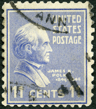 USA - 1937: shows portrait of James Knox Polk (1795-1849), 11th president of the United States, Presidential Issue, 1937