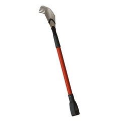 Garden rake on a white background, isolate. 3D rendering of excellent quality in high resolution. It can be enlarged and used as a background or texture.