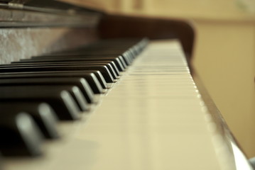 Piano keyboard close up 