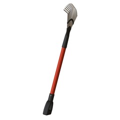 Garden rake on a white background, isolate. 3D rendering of excellent quality in high resolution. It can be enlarged and used as a background or texture.