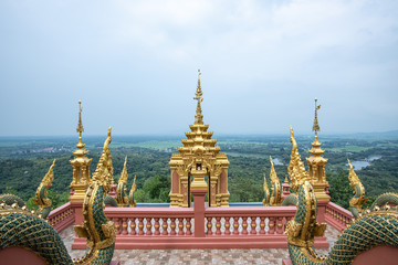 Pra That Doi Pra Chan temple with mountain view