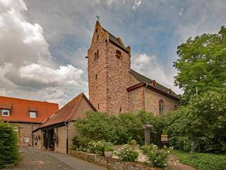 Evangelische Kirche in Wixhausen in Darmstadt, Hessen, Deutschland 