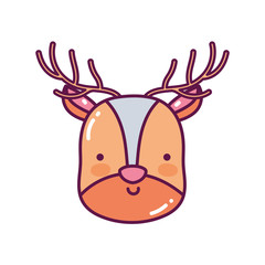cute deer head cartoon decoration merry christmas icon