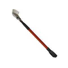 Garden rake on a white background, isolate. 3D rendering of excellent quality in high resolution. It can be enlarged and used as a background or texture.