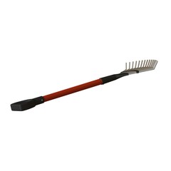 Garden rake on a white background, isolate. 3D rendering of excellent quality in high resolution. It can be enlarged and used as a background or texture.