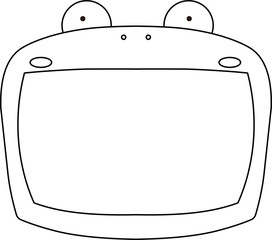 Cute frog whiteboard outline