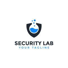 Security Shield and Lab Logo Design Template