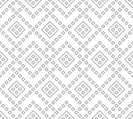 Seamless geometric pattern, linear vector background, black and white vector illustration
