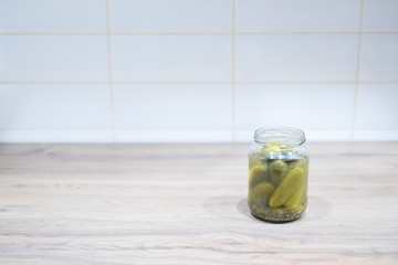 Pickled cucumbers, gherkins, dill, vegetable, food photography