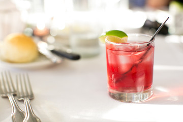 cocktail with lime