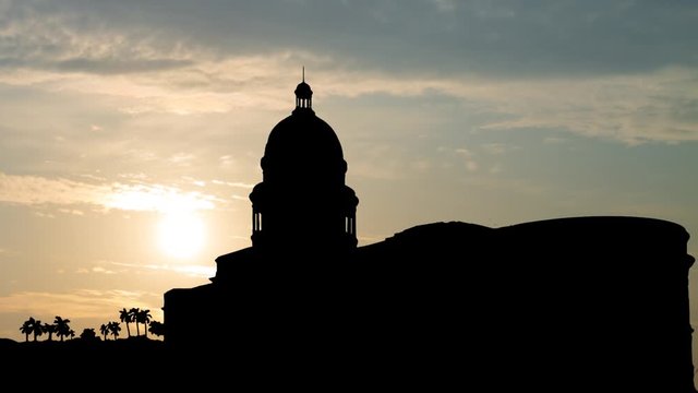 Havana: El Capitolio or National Capitol Building, Time Lapse at Sunrise with Coloful Clodus, Cuba