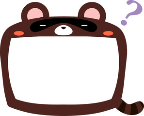 Cute black Raccoon whiteboard