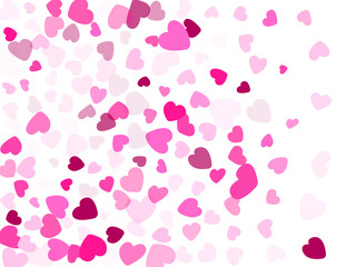 Hearts confetti flying vector background graphic design.