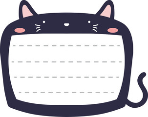 Cute Black Cat note board