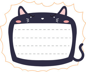 Cute Black Cat note board