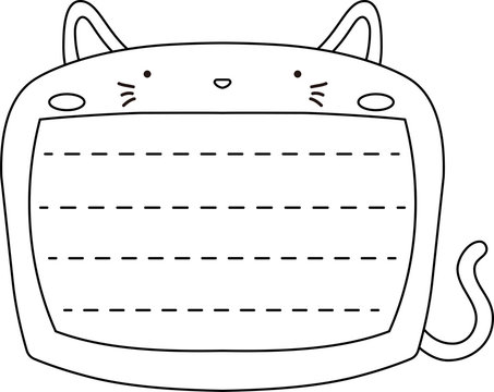 recommend clip art: Cute Cat noteboard outline