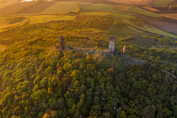 At the top of the mountain there is the ruin of a mediaeval castle, of which two towers and some...