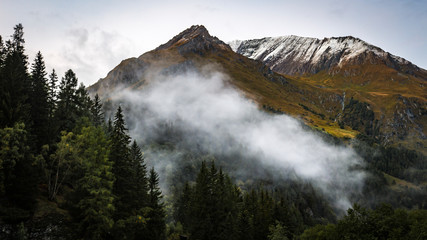 alps mountains clouds autumn 