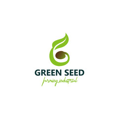 Farming seed logo design - growing botanical agriculture environment